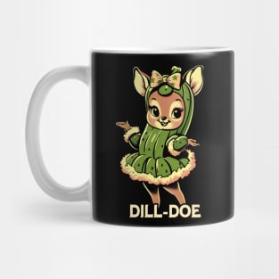 Vintage Illustration of Dill Doe Funny Deer Mug